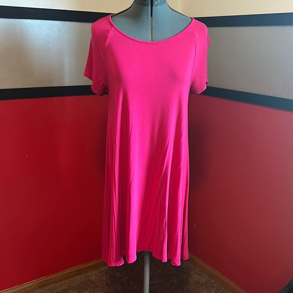 Old Navy Pink Short Sleeve Relaxed Tunic Dress